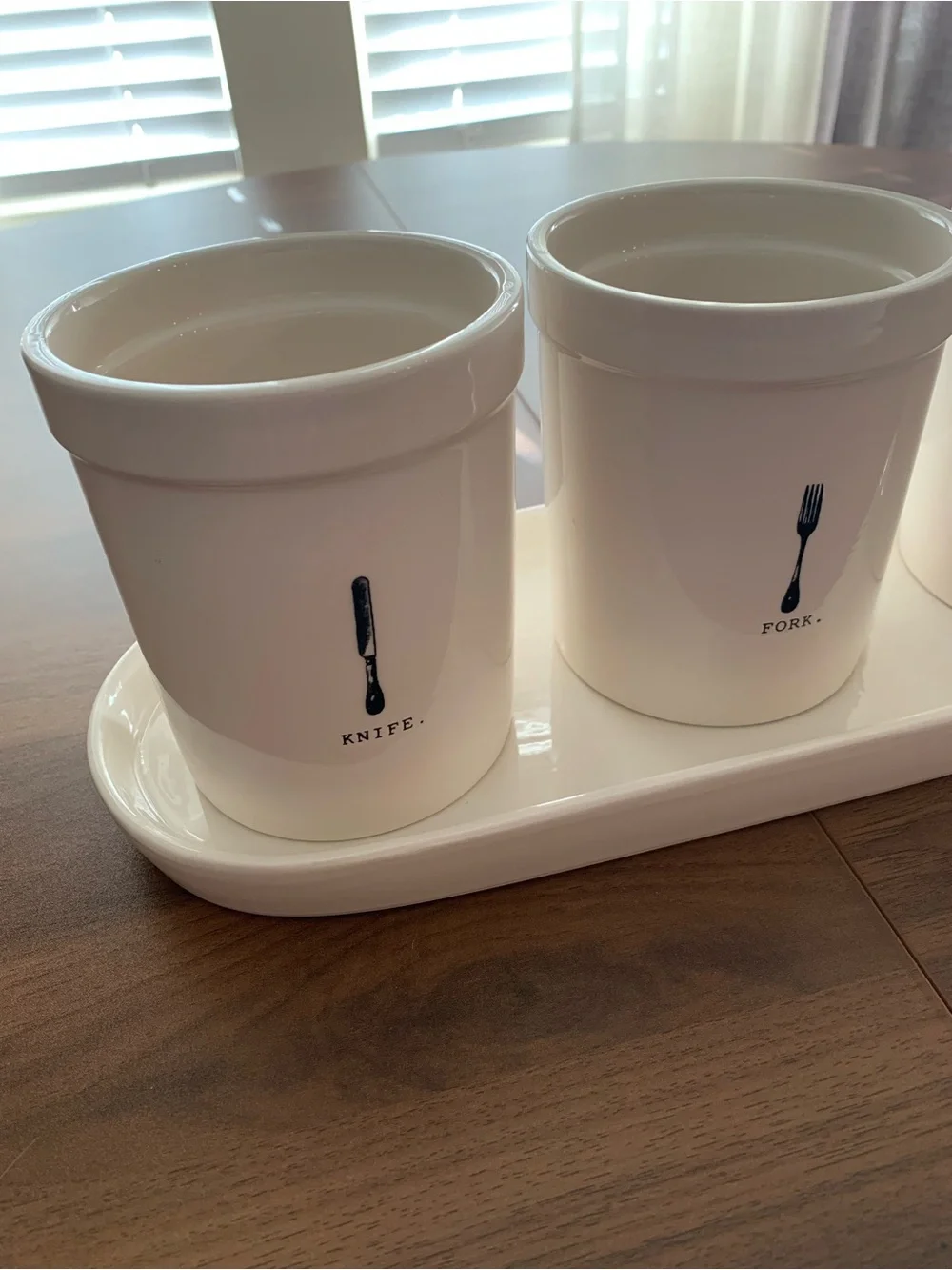 💙Rae Dunn Icon Collection Utensil Holder with Tray Set ⭐️RETIRED⭐️